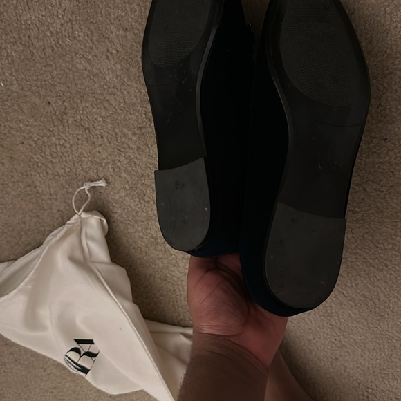 Zara blue velvet loafers, US 9 - Picture 3 of 3